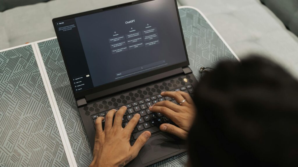 a person working with ChatGPT